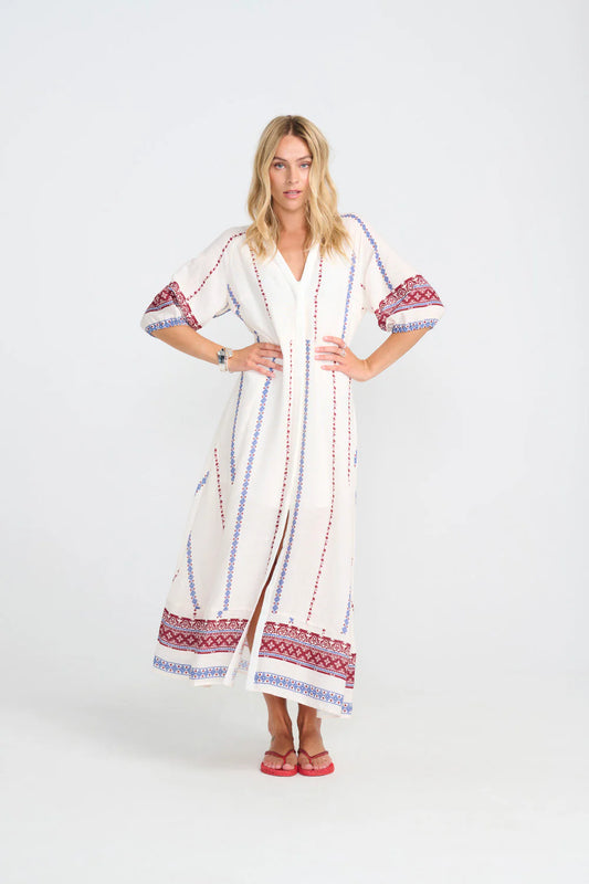 HYACINTH DRESS - RED/BLUE COMBI