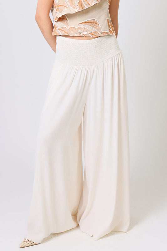 Aurora cream wide leg trouser