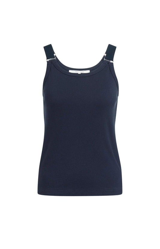 Ribbed singlet with ring details on the shoulder straps