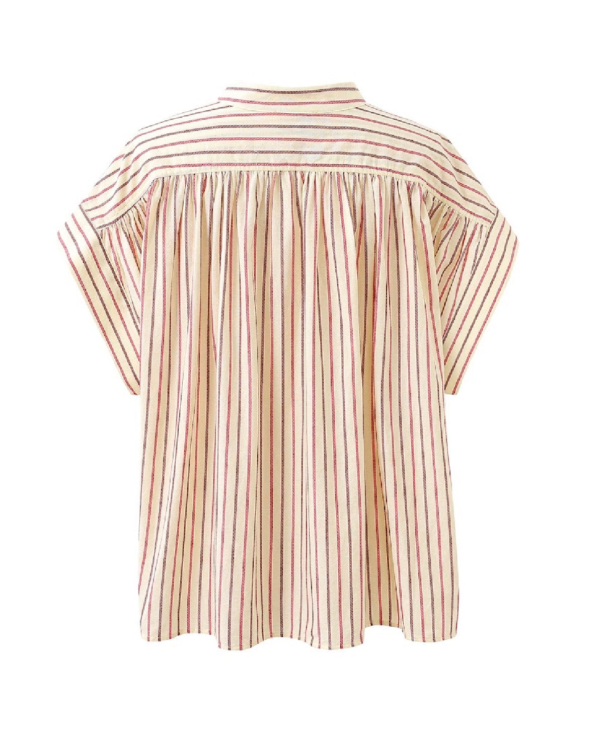Striped short sleeve blouse