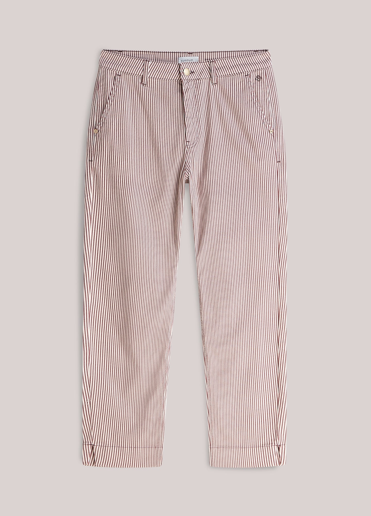 Summum chino pant. Printed stipe twill.