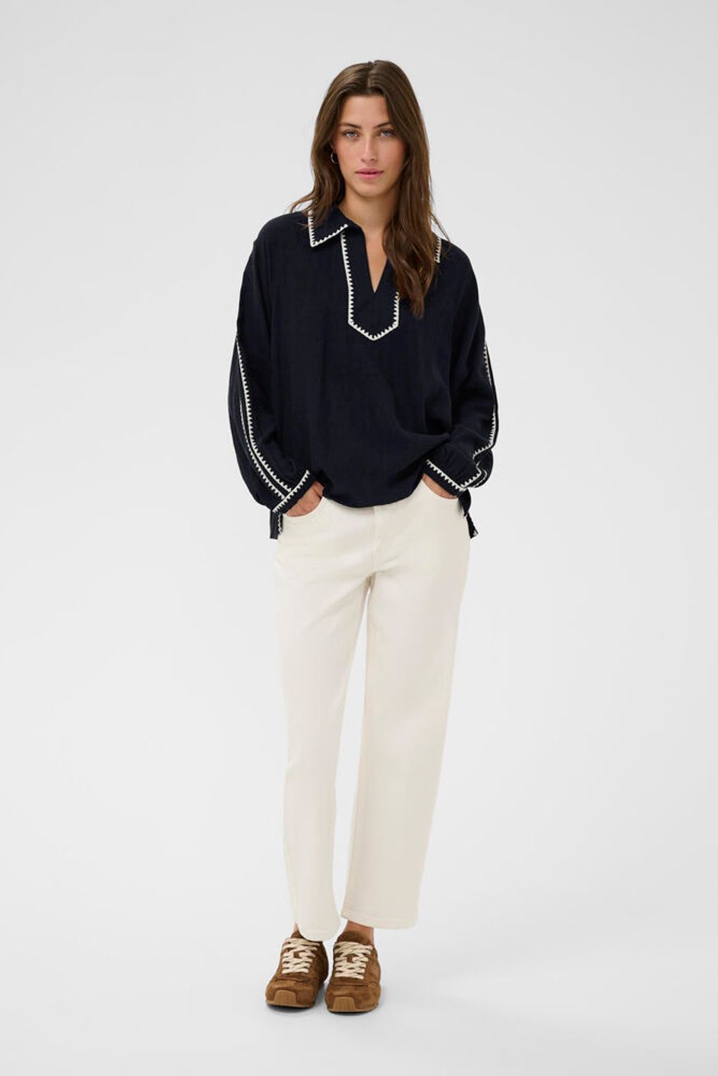 Long sleeve, linen mix Aimy blouse