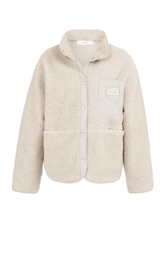 Reversible teddy jacket with nylon chest pocket