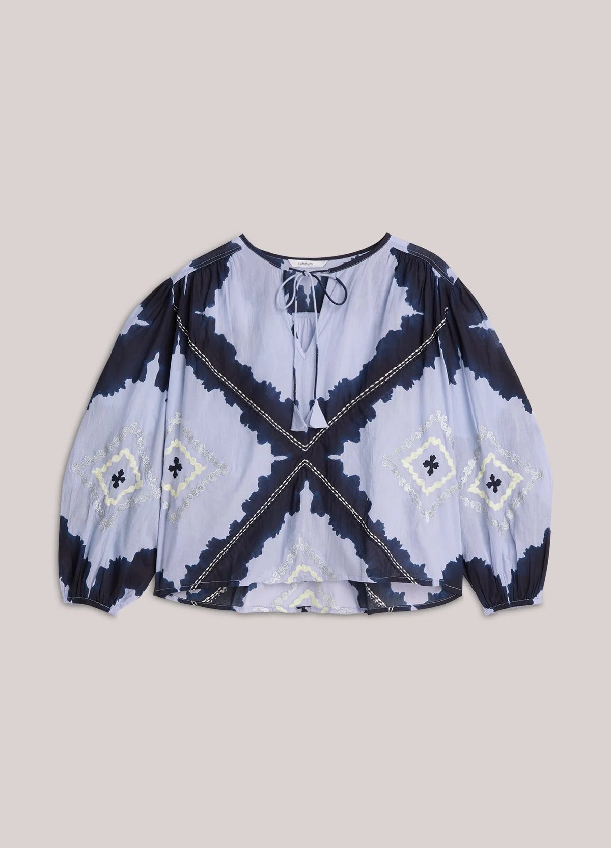 Tie-dye top in cotton voile