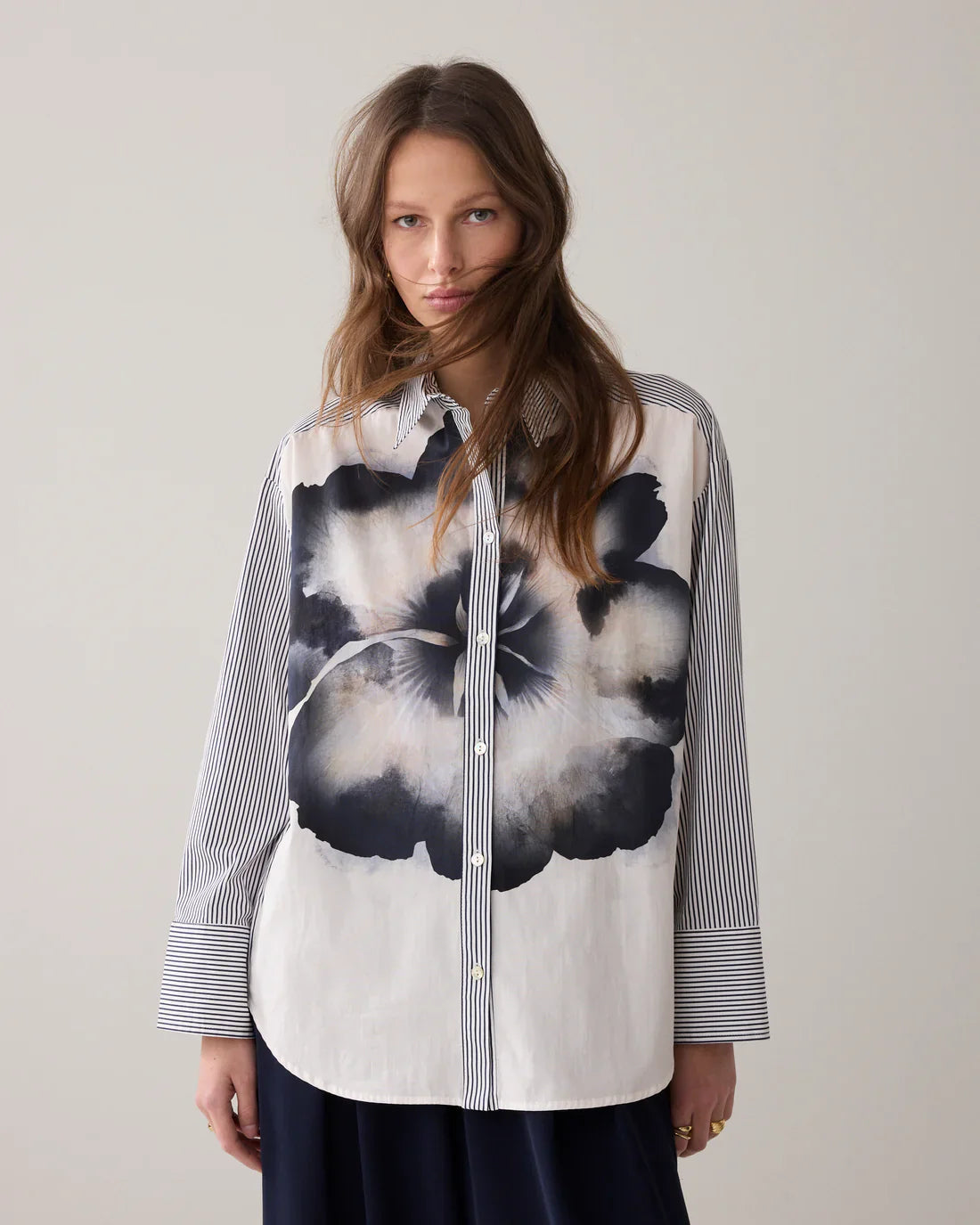 Big Flower multicolour cotton blouse