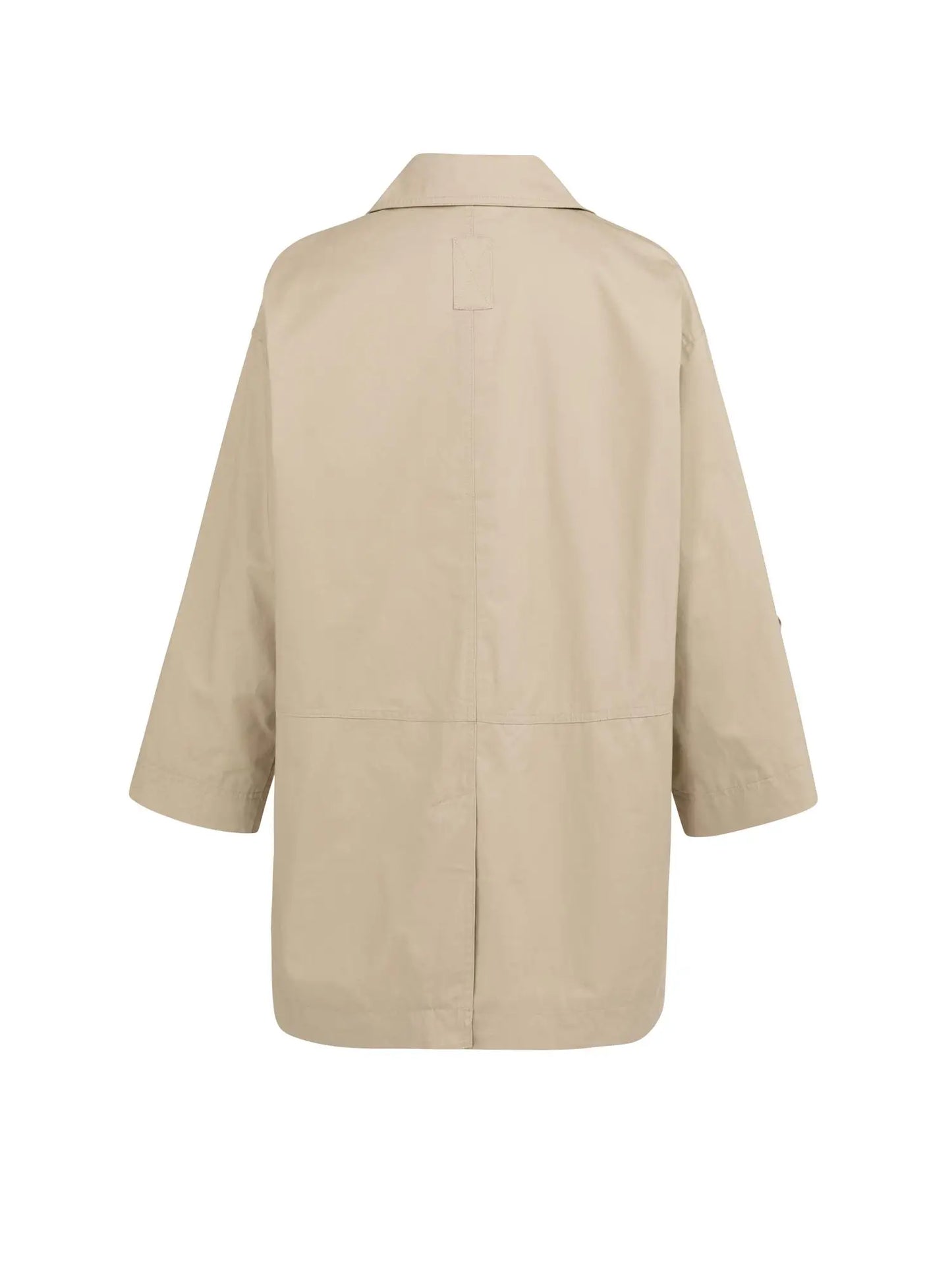Oversized cotton jacket with buttons and patch pockets