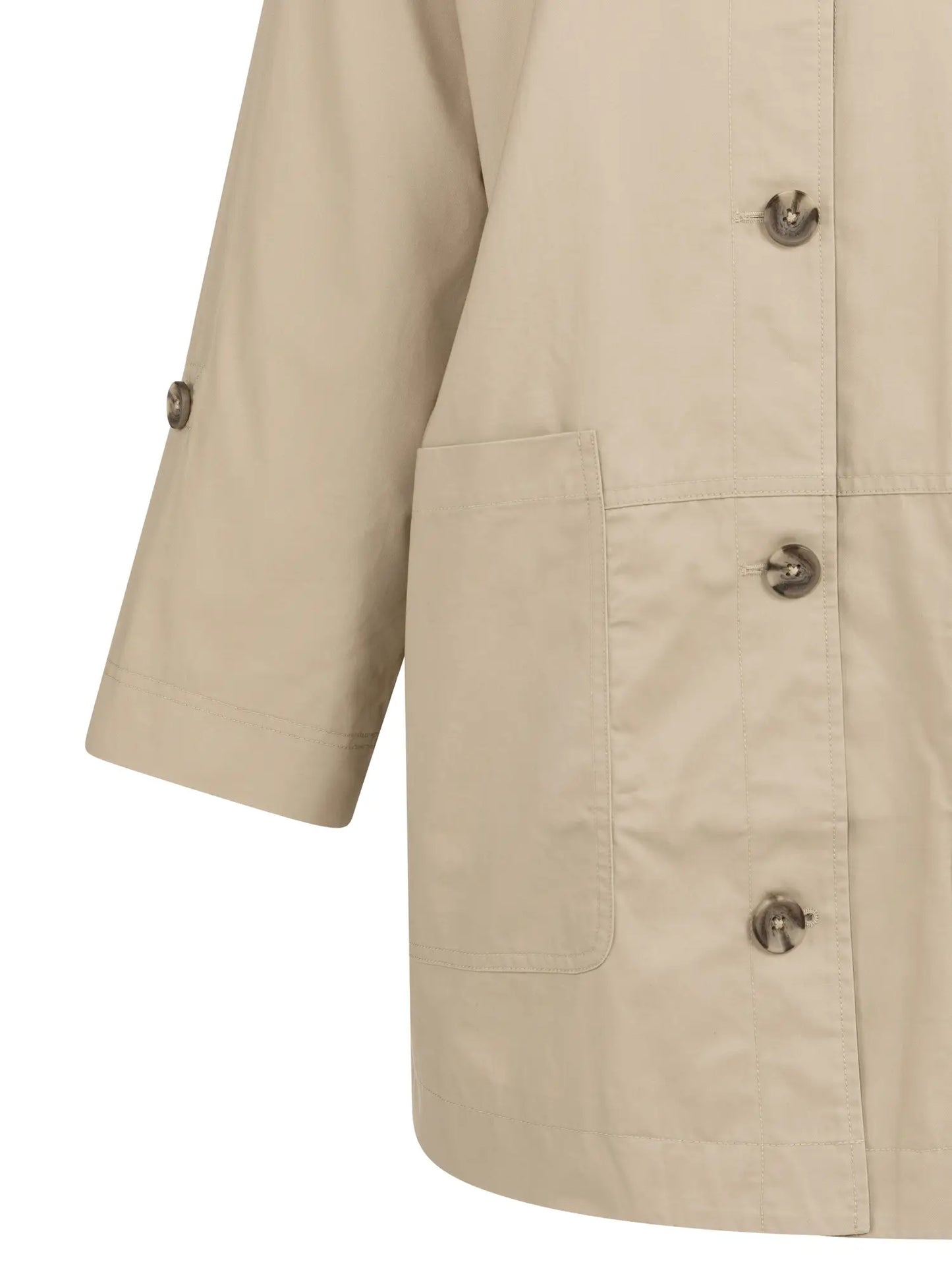 Oversized cotton jacket with buttons and patch pockets