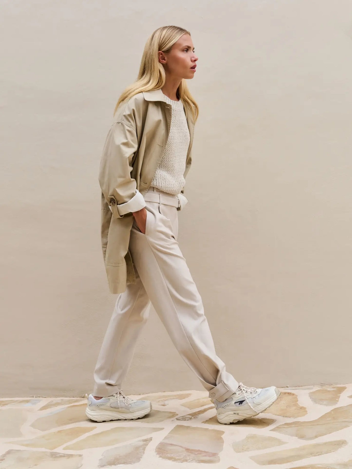Oversized cotton jacket with buttons and patch pockets