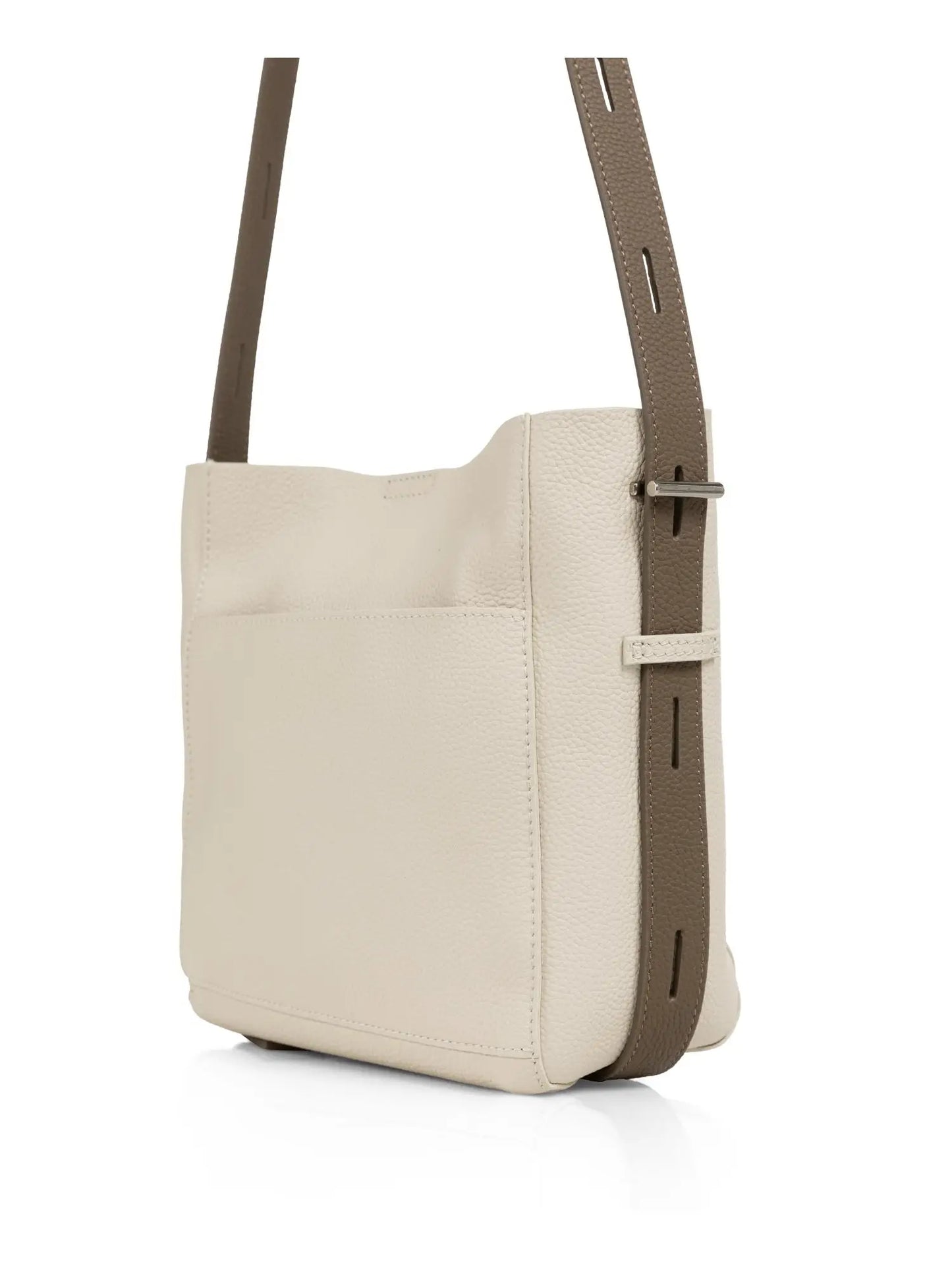 Leather shoulder bag with detachable inner pouch