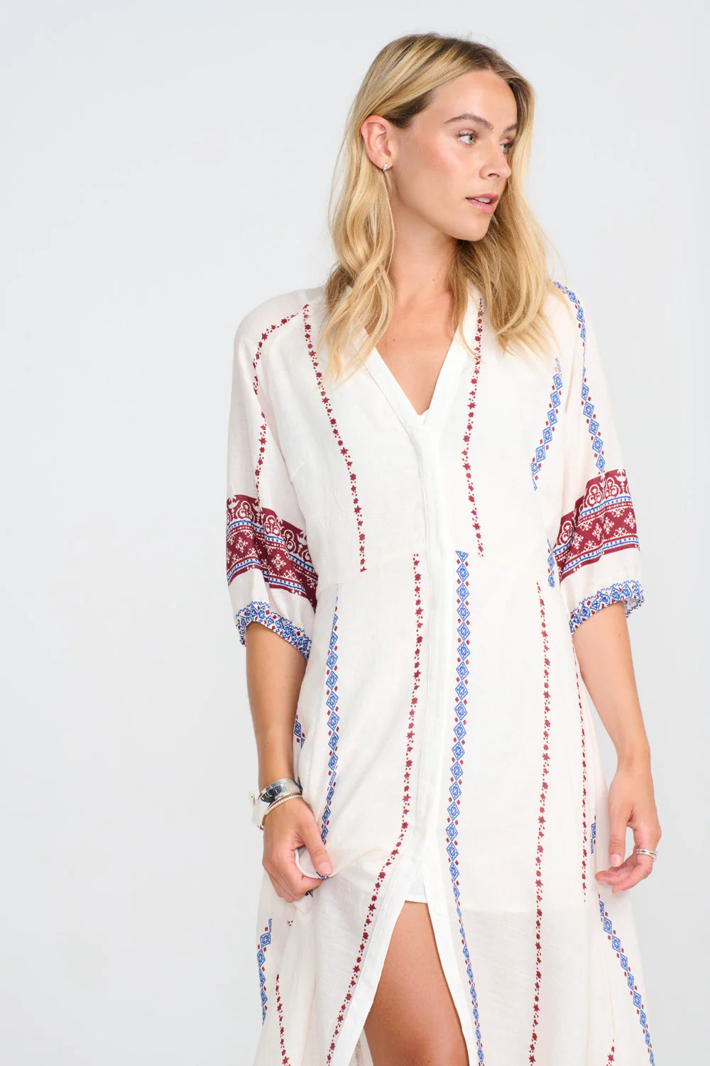 HYACINTH DRESS - RED/BLUE COMBI