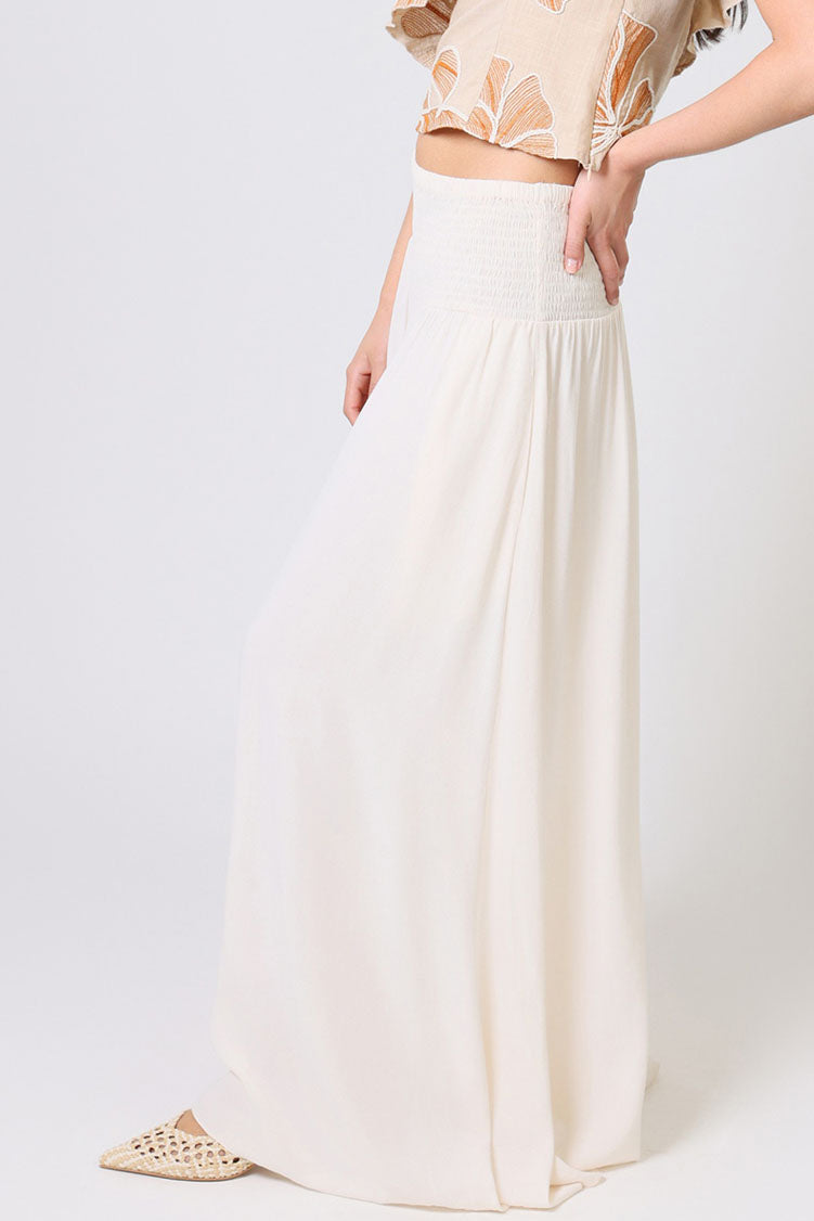 Aurora cream wide leg trouser
