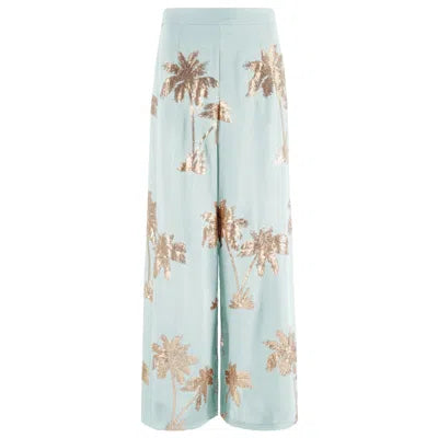 Palms of gold trousers blue