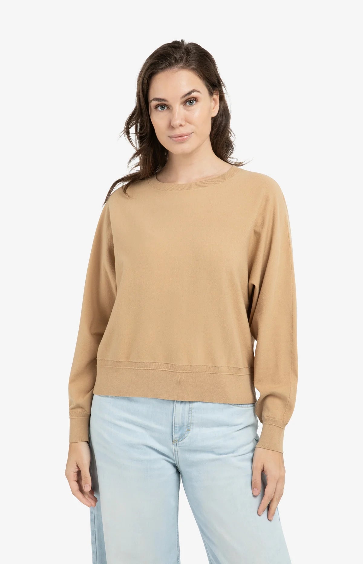 Batwing sweater with subtle seam details