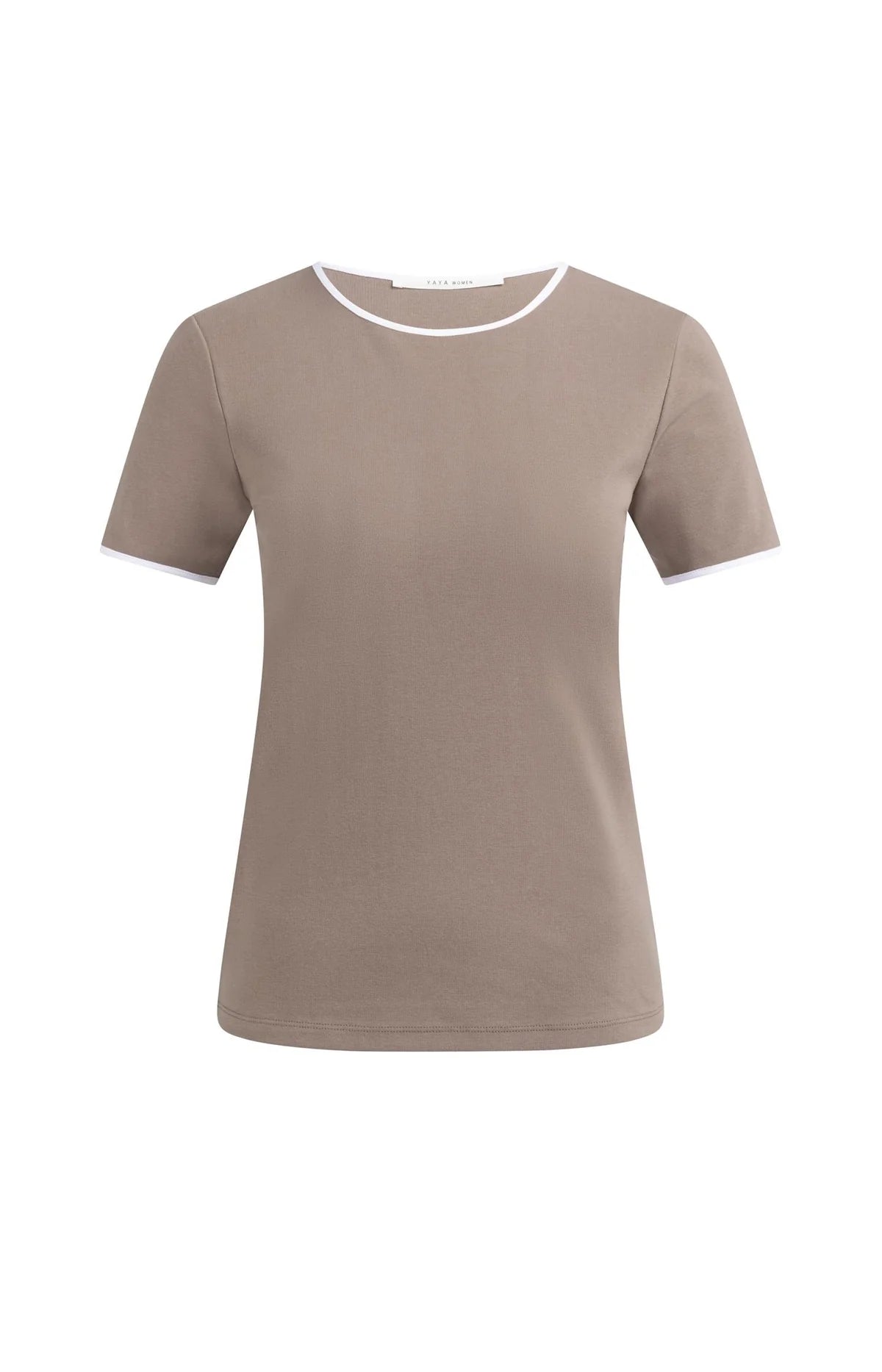 T-shirt with contrasting trim and round neck