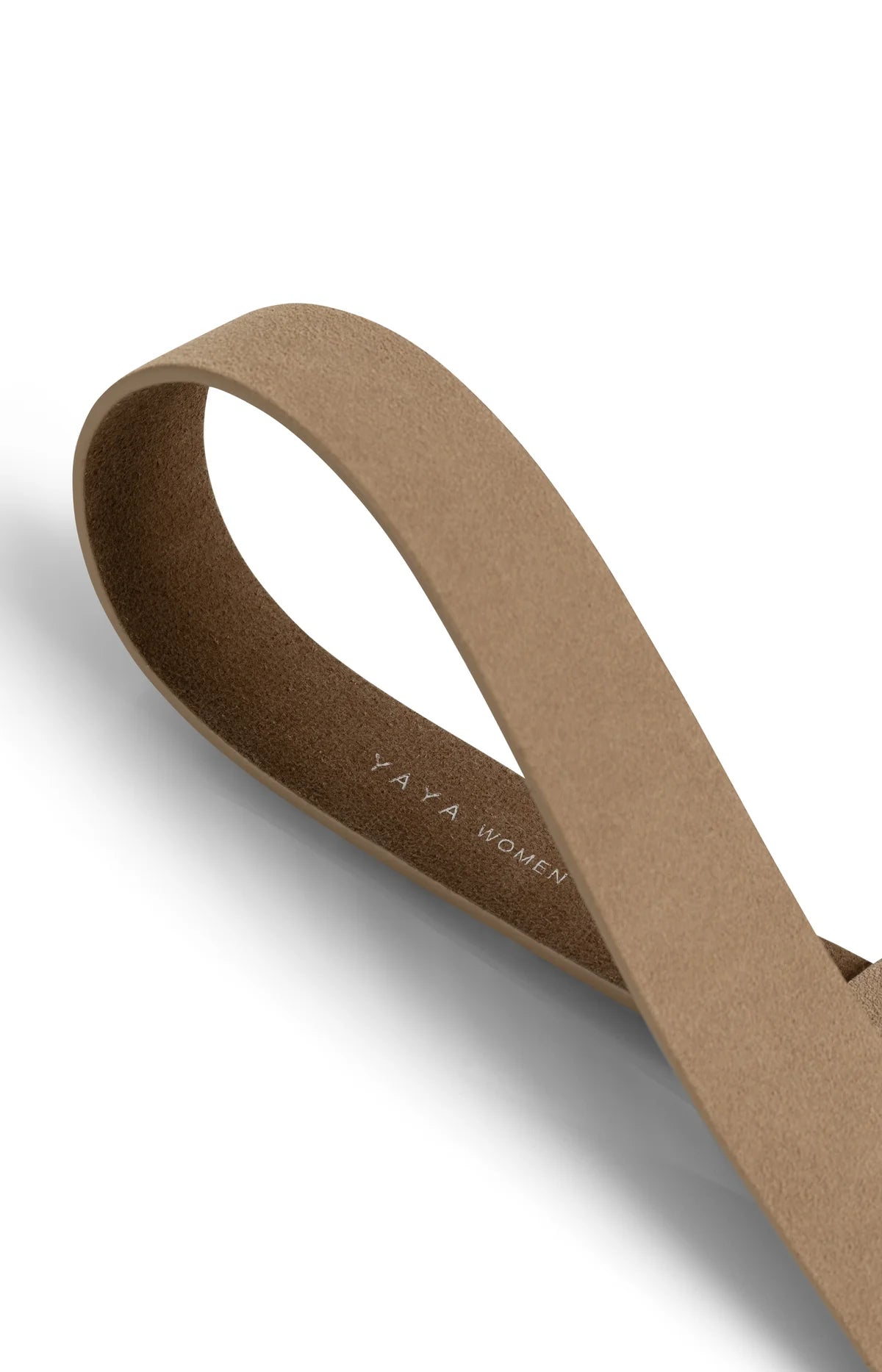 Thin suede belt with metal buckle