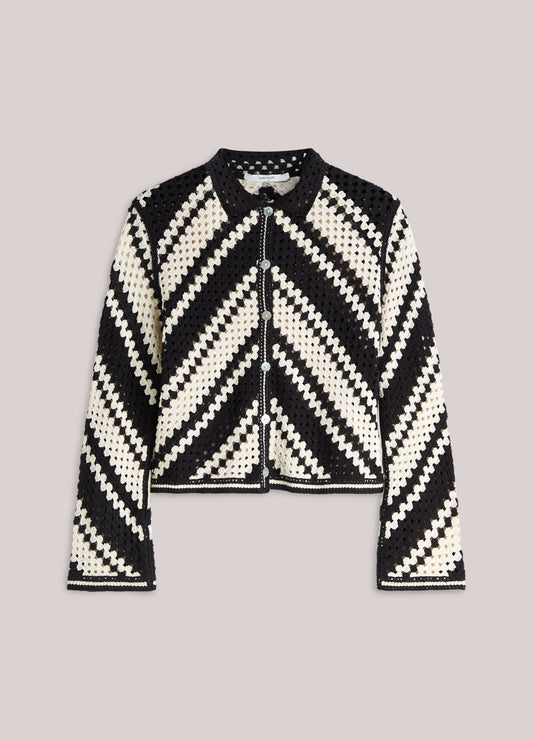 Summum long sleeve crochet knit cardigan