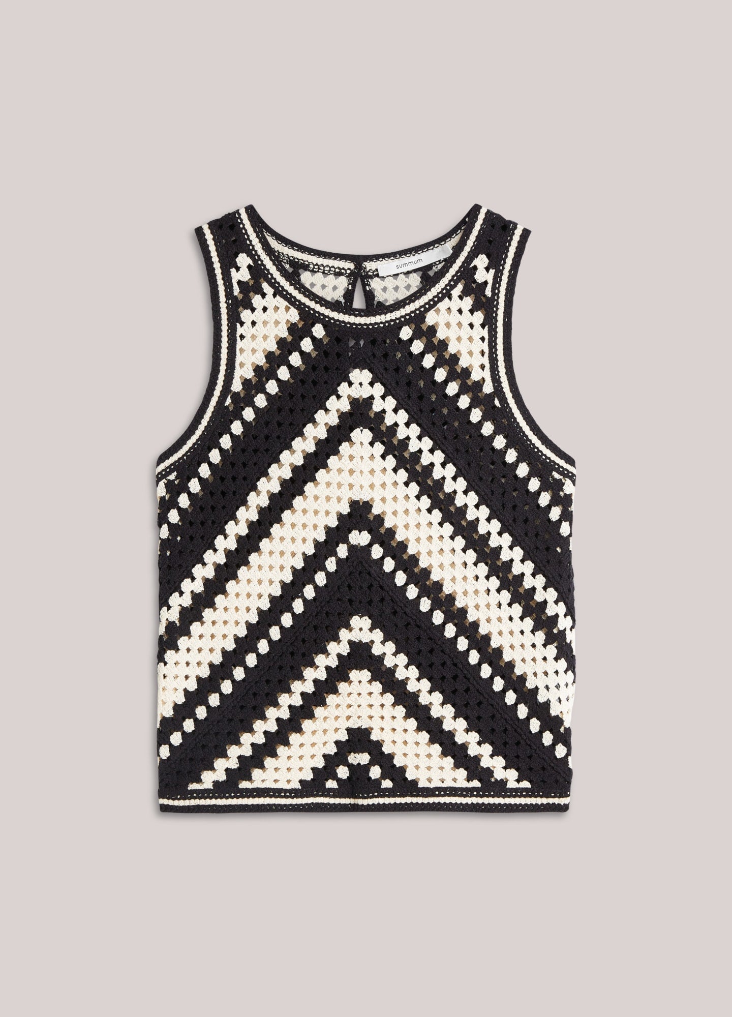 Summum sleeveless crochet knit top