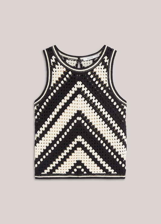 Summum sleeveless crochet knit top