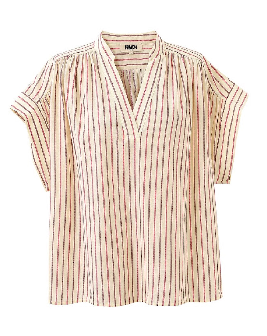 Striped short sleeve blouse